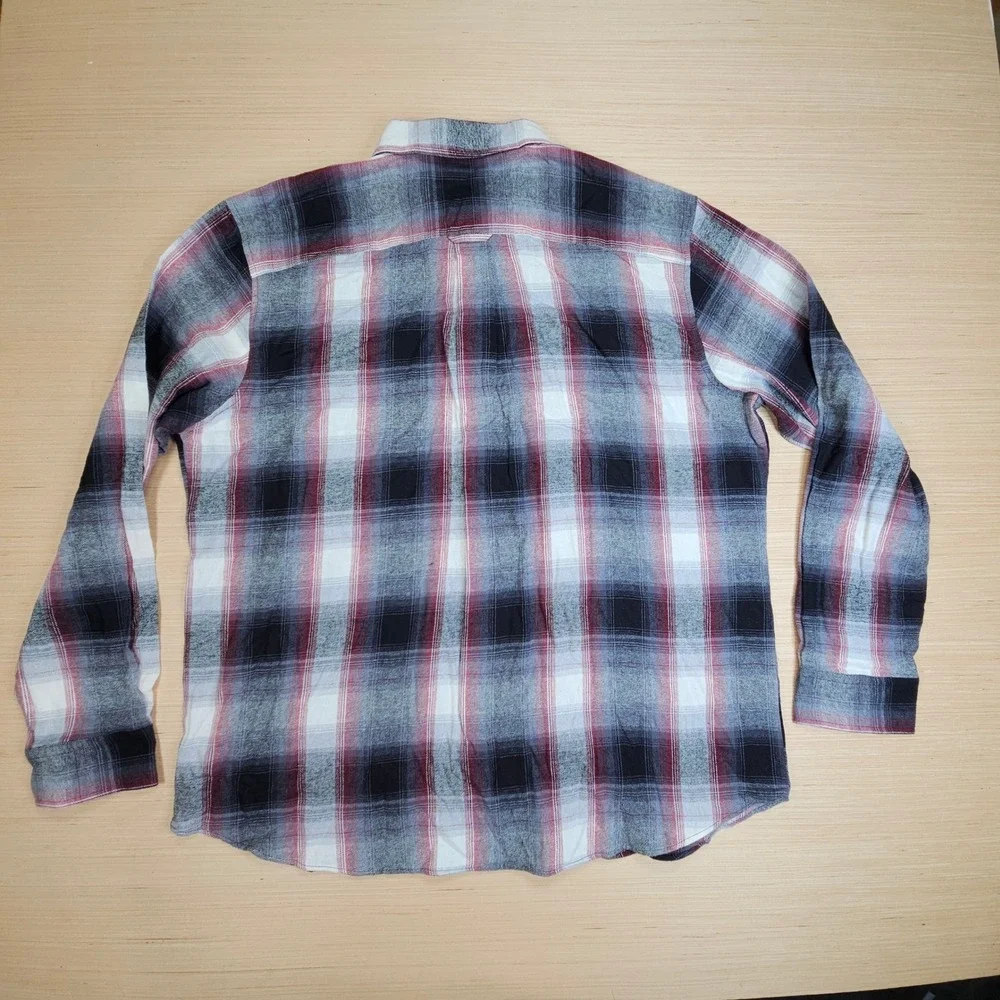Saddlebred Flannel Shirt Mens XXL Graphite Plaid Long Sleeve Button Down NEW‎